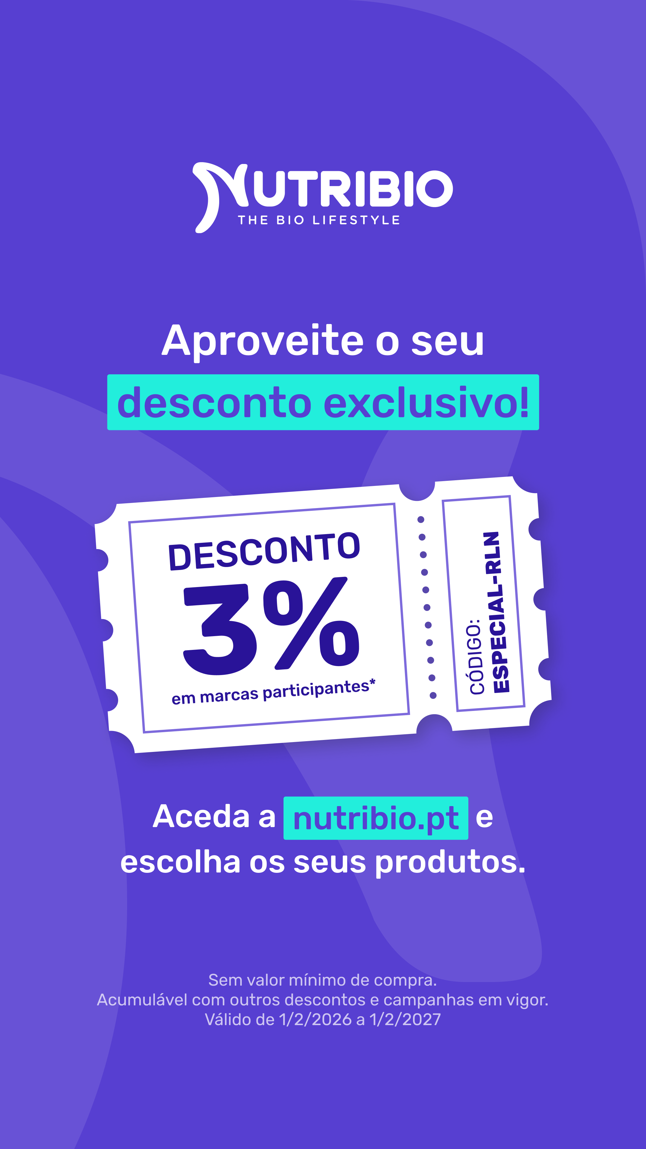 Voucher especial do parceiro Nutribio